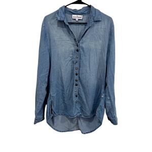 Neon Buddha Endless Denim Shirt Mixed Key Buttons Small Tunic Chambray Long Slv